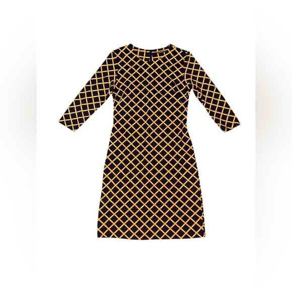 J. McLaughlin Dresses & Skirts - J.McLaughlin Black Gold Bamboo Catalina Cloth Dress Size S